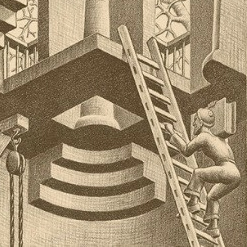 Tokenomics Image Ladder Book Steps Artwork by Escher